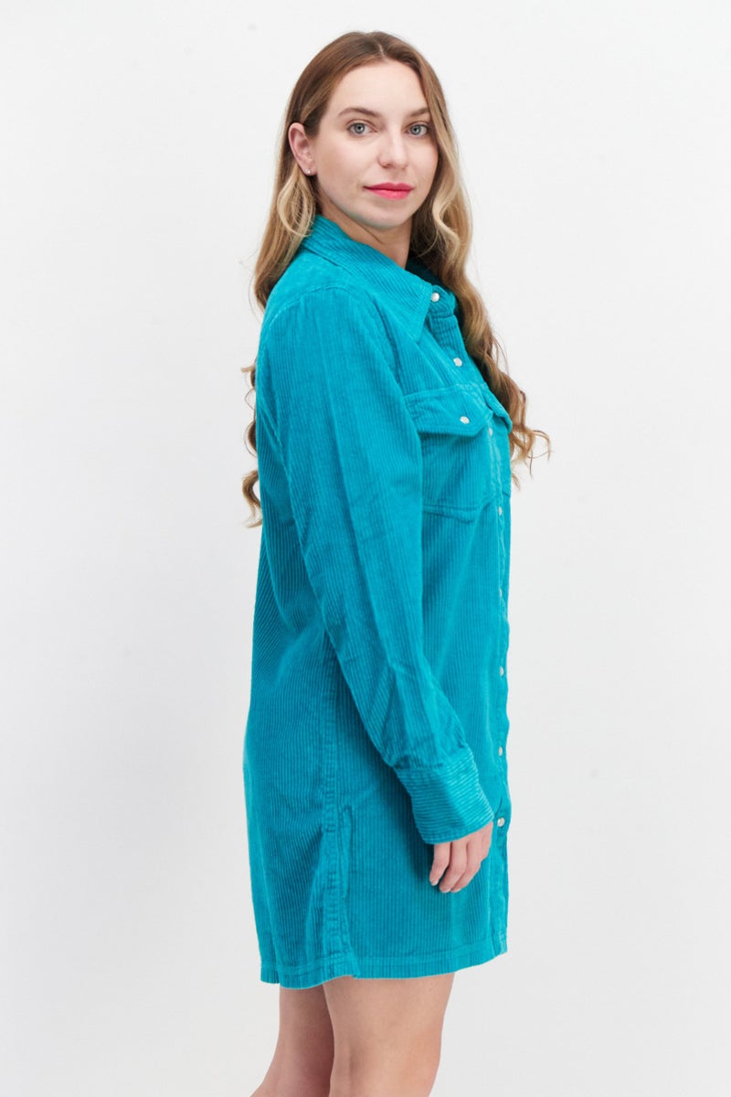 RIVER ISLAND فستان قميص ميني بسيط للنساء، أخضر - Image 2